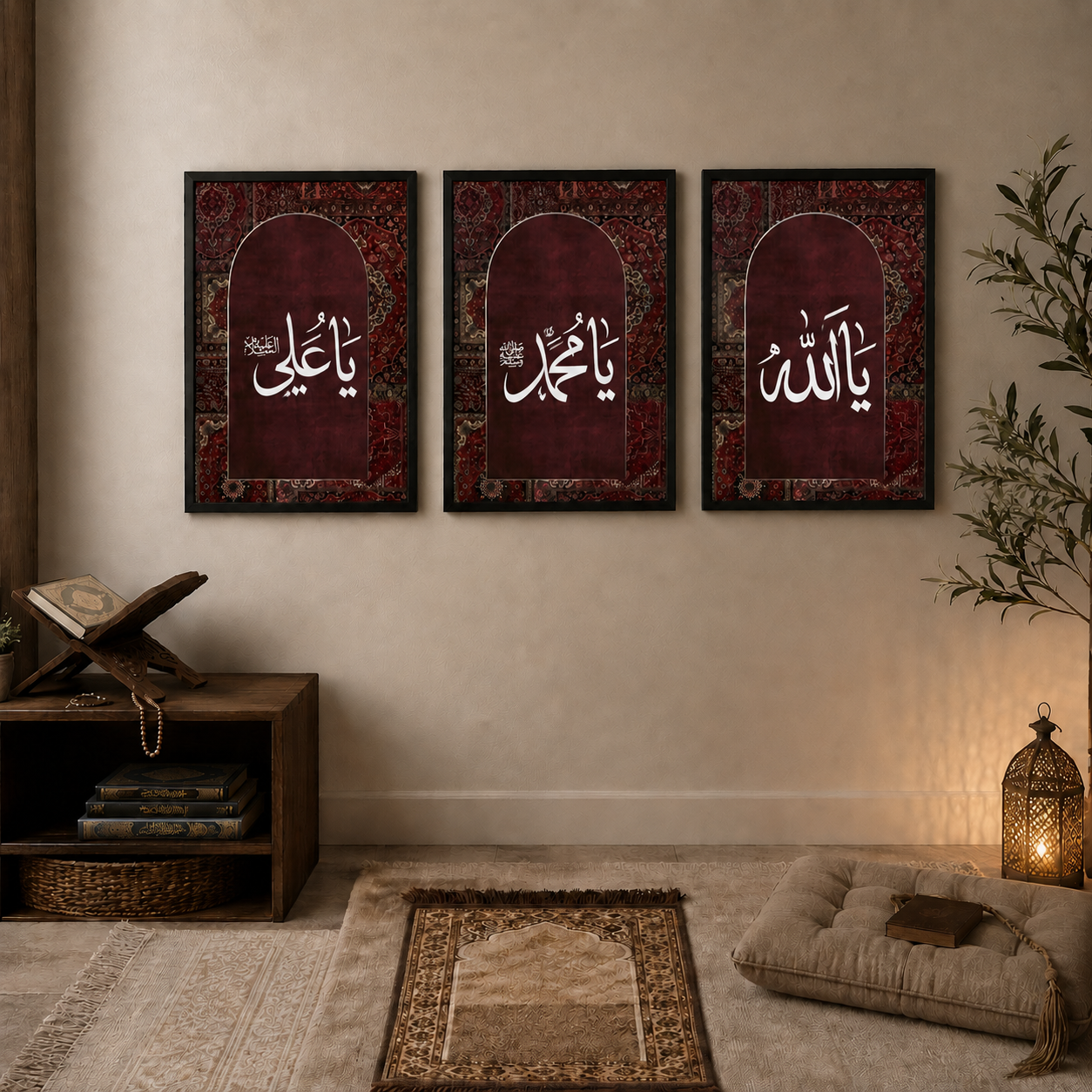 Ya Allah • Ya Muhammad (ﷺ) • Ya Ali (AS) Islamic Painting