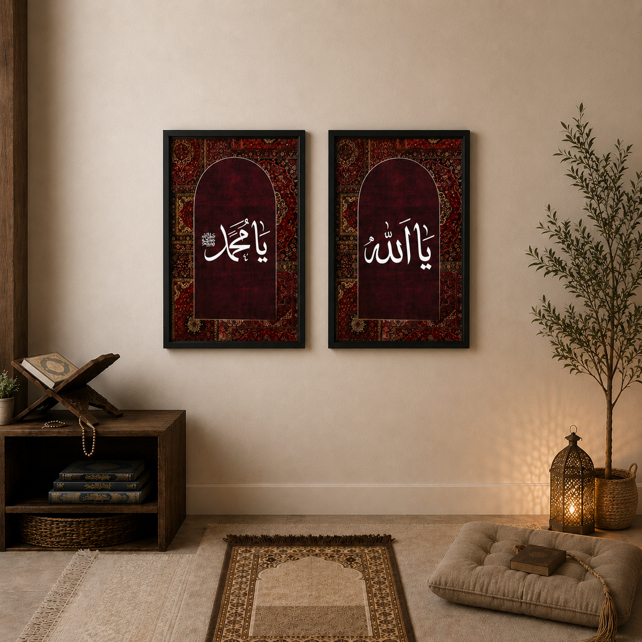 Ya Allah & Ya Muhammad ﷺ Islamic painting